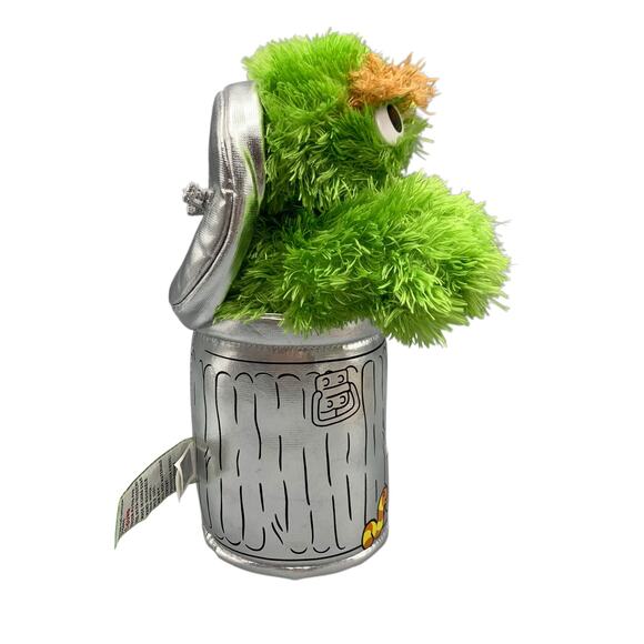 Gund Sesame Street Oscar The Grouch Plush In Garbage Can Stuffed Animal Toy 9" - Picture 4 of 8